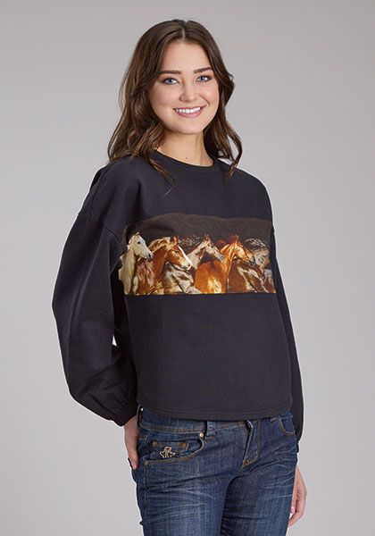 Roper Women's Long Sleeve Sweatshirt- Black
