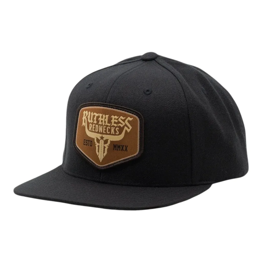 Ruthless Rednecks Raw Talent Flatbrim Hat - Black/Khaki Patch