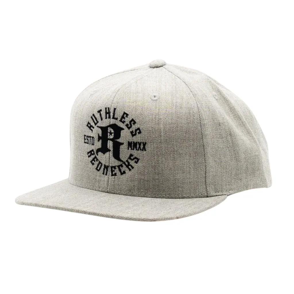 Ruthless Rednecks Icon Flatbrim Hat - Heather Grey/Black
