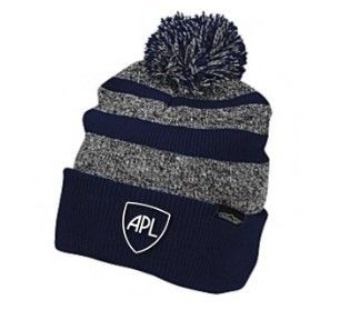 APL Striped Beanie — Navy