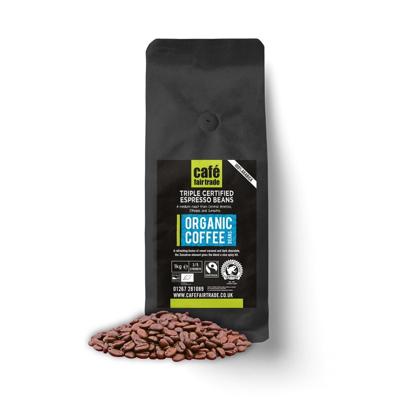Triple Certified Organic Espresso Beans (6 x 1kg)
