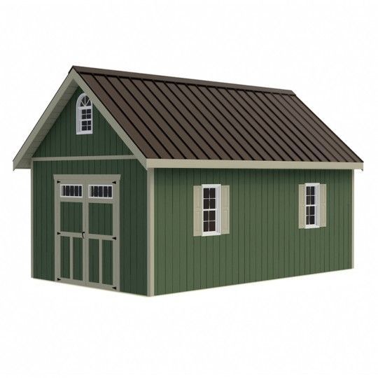 Best Barns Planner’s Paradise 12x16 Pre-Cut Wood Shed Kit w/ Transom Doors – (PPARTD16)