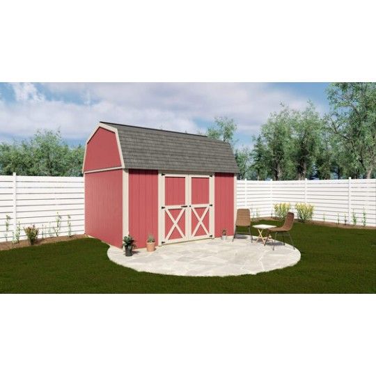 Best Barns Craftsman's Cove Standard 10x12 Wood Barn Kit w/ Doors Centered on Eave - (CCOVDE12)