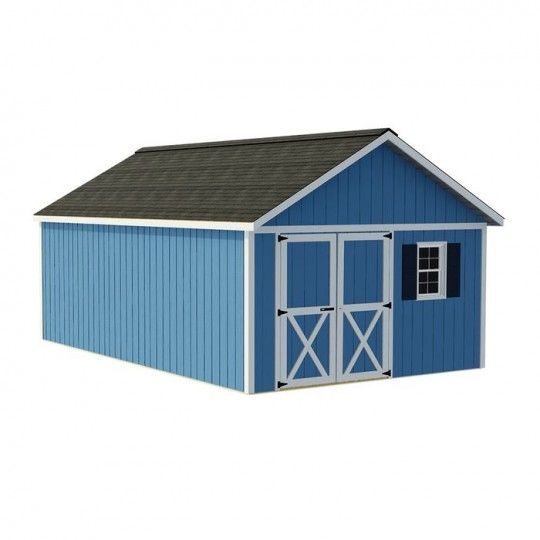 Best Barns Shedquarters 12x20 Standard Wood Shed Kit w/ Offset Gable Door (SQUADG20O)