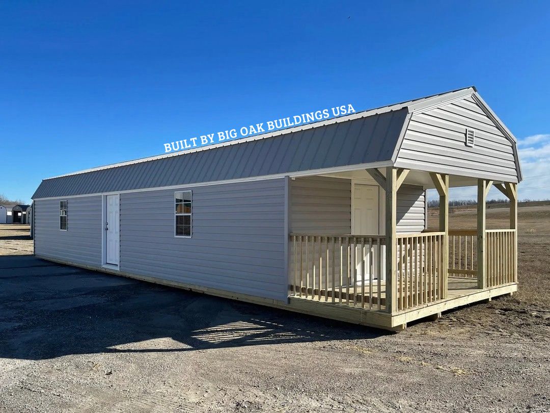 14x48 Deluxe Vinyl High Barn Cabin Garage with Electrical Design #223