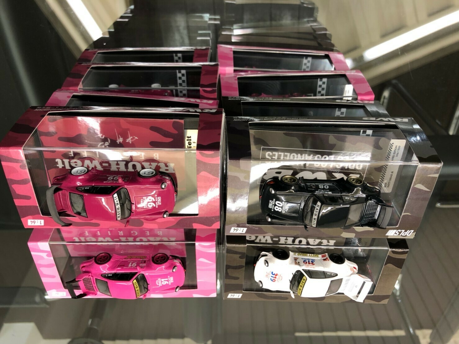 RWB 4台 / ふーさん限定 RWB 1/64 model car idlers (4Color Set) With Signed by Nakai-San