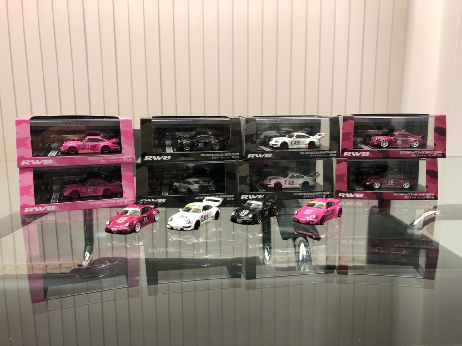 RWB 1/64 model car idlers (4Color Set) With Signed by Nakai