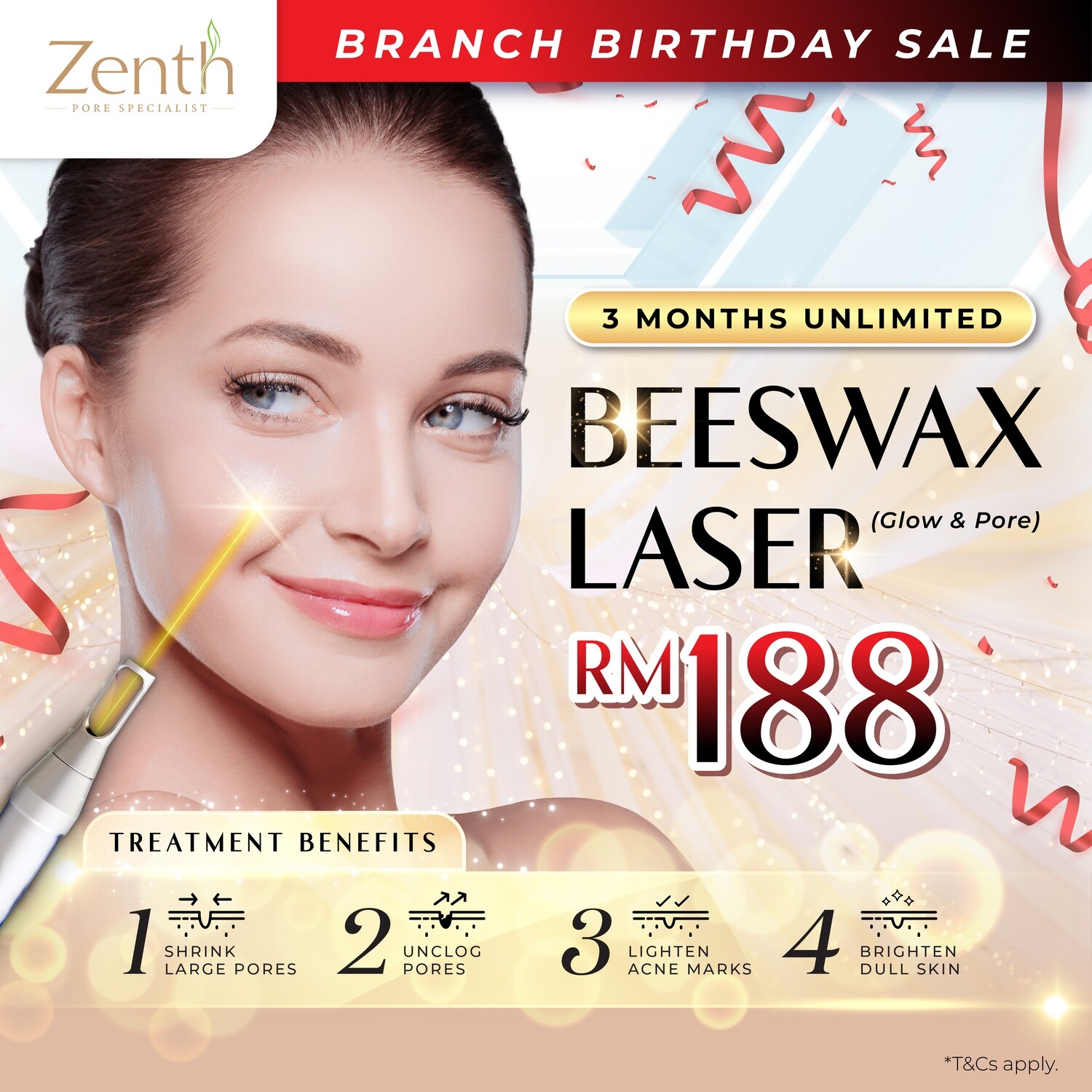 3-Months UNLIMITED Beeswax Laser (Glow & Pore)