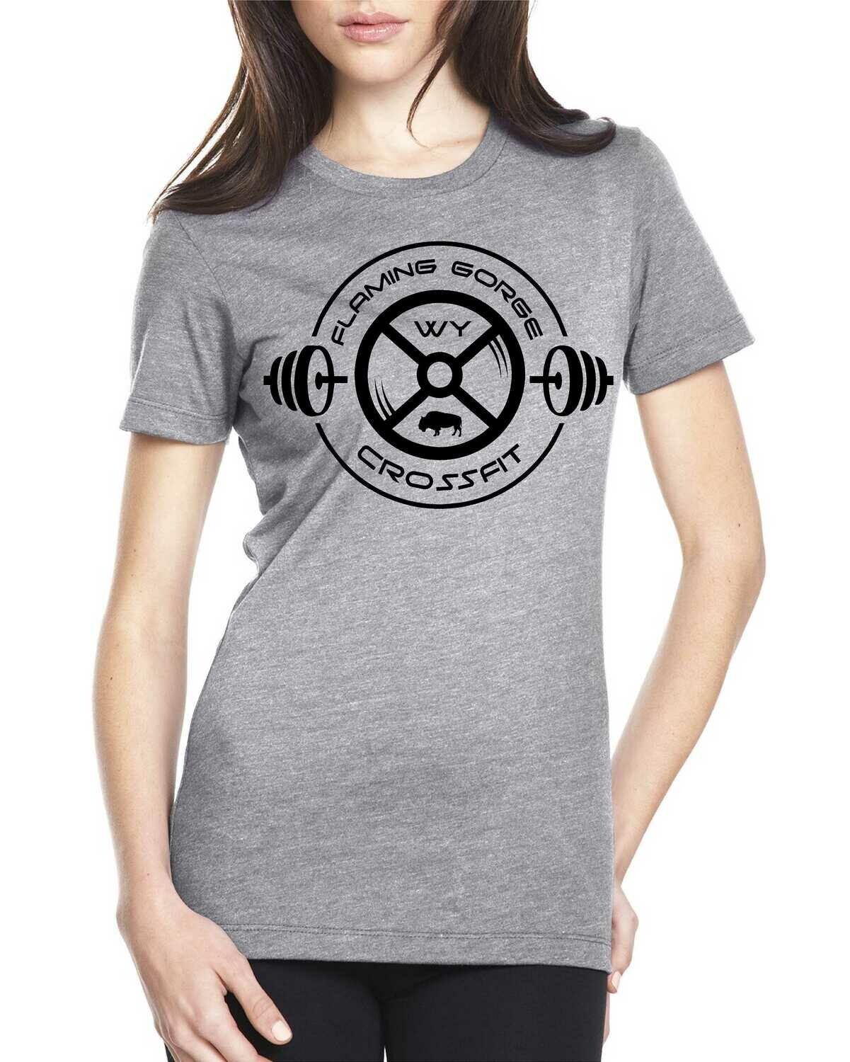 Flaming Gorge Crossfit Women's Gray Tee with Black Design