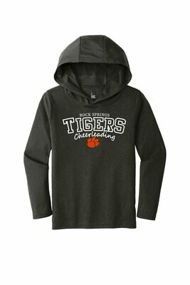 RSHS Cheer District Youth Perfect Tri Long Sleeve Hoodie Black Frost Design2 (DT139Y)
