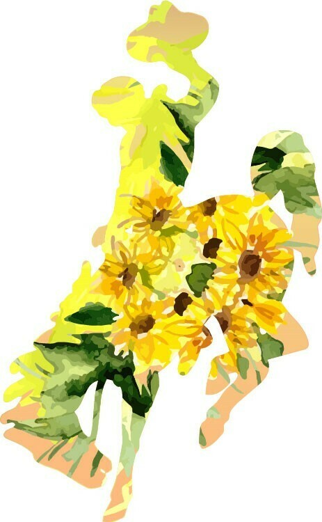 Wyo Sticker - Bucking Horse Floral4 (4in X 6in)