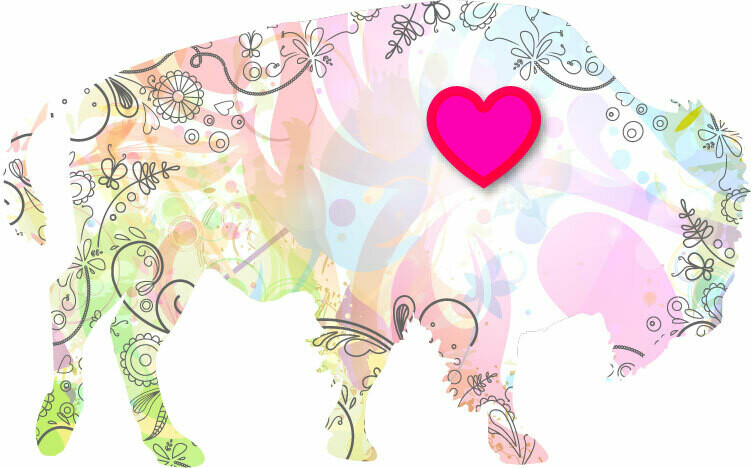 Wyo Sticker - Buffalo Floral2 (6in X 4in)