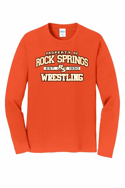 RSHS Wrestling - Port &amp; Company Long Sleeve Fan Favorite Tee (PC450LS Orange)