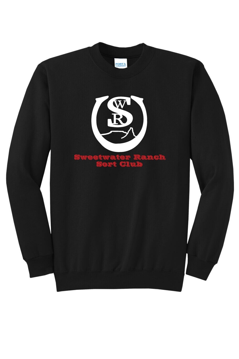 Sweetwater Ranch Sort - Port &amp; Company Core Fleece Crewneck Sweatshirt (L PC78 jetBlack)