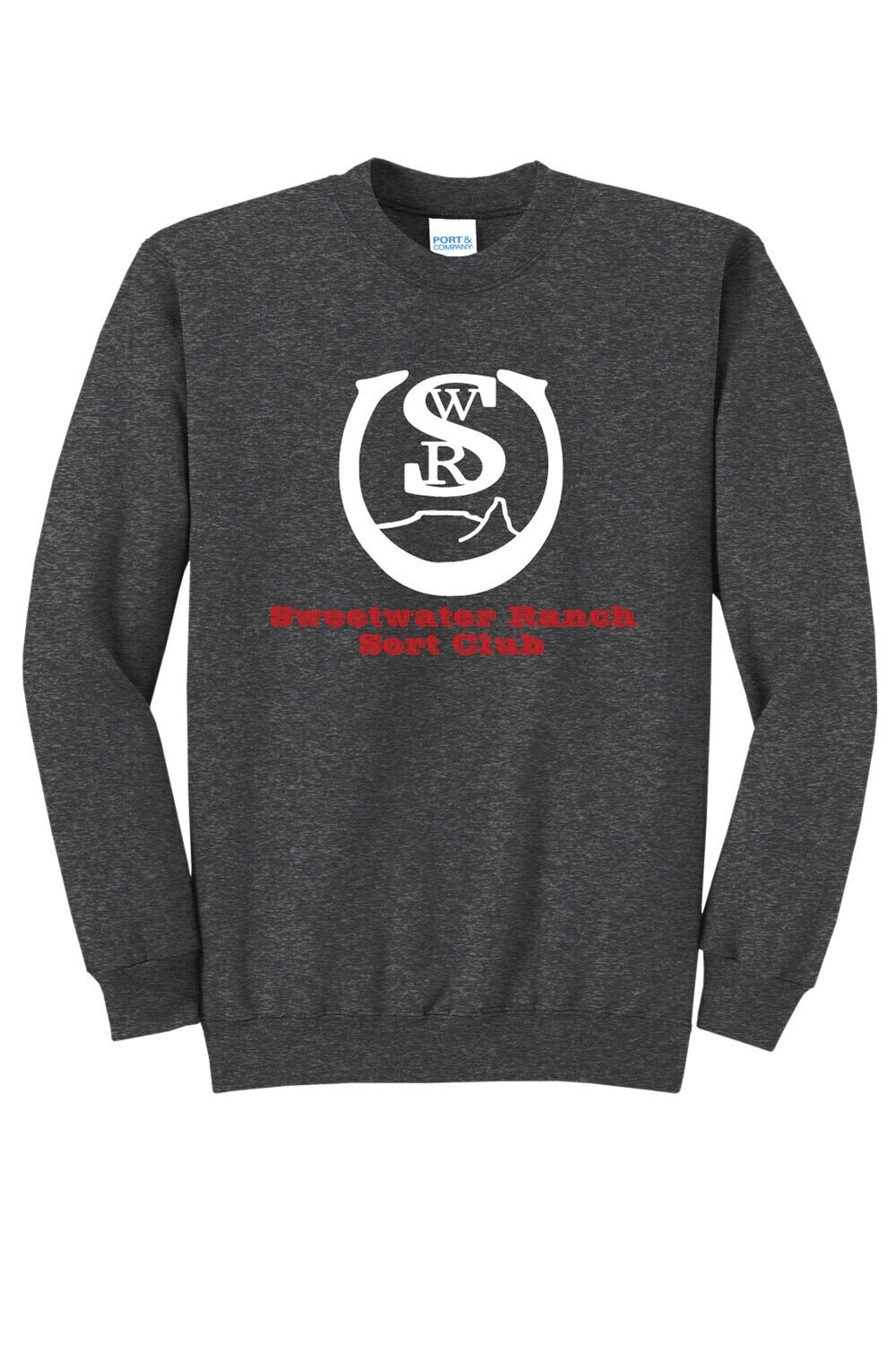 Sweetwater Ranch Sort - Port &amp; Company Core Fleece Crewneck Sweatshirt (L PC78 Dark Heather Gray)