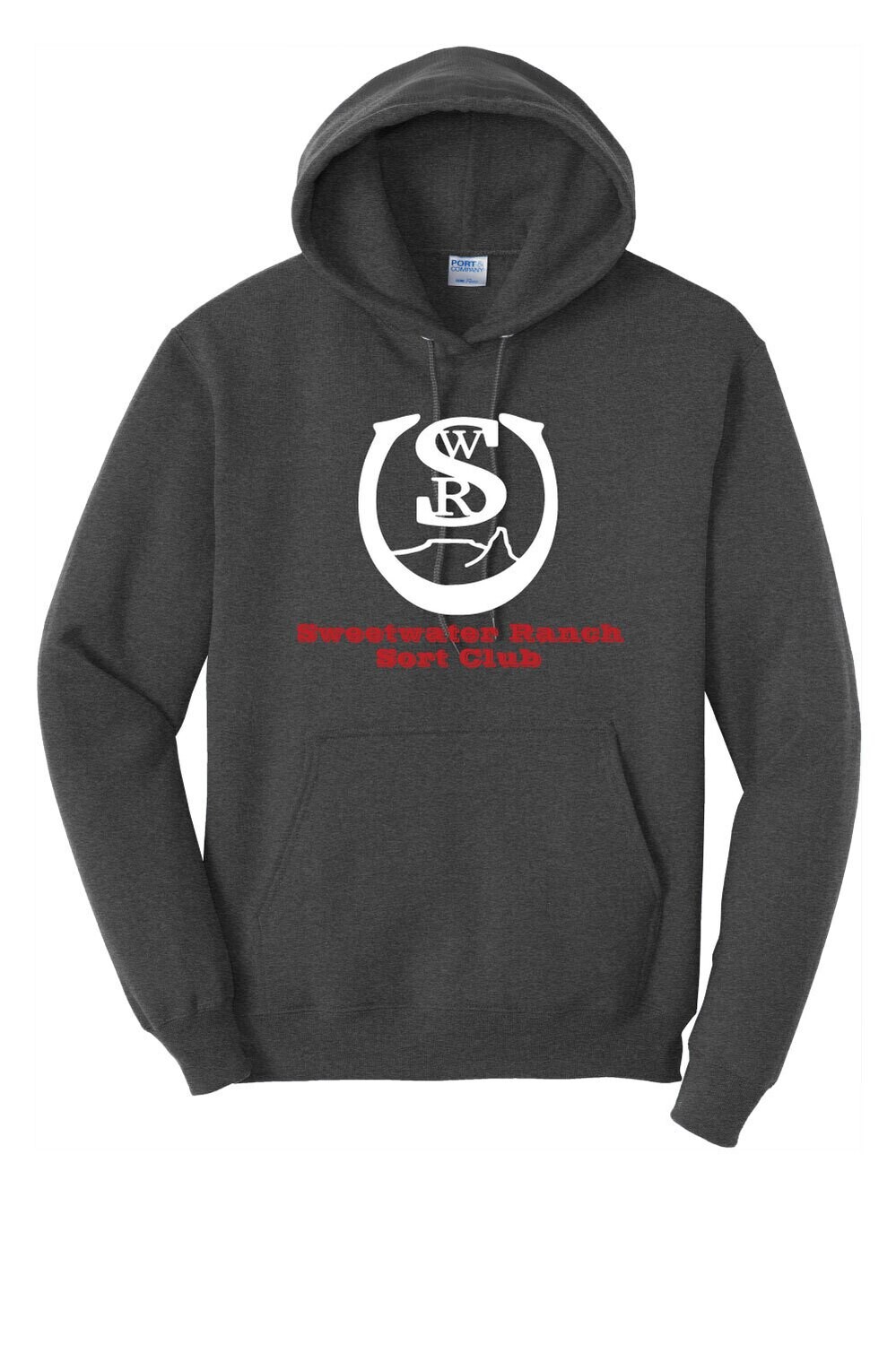 Sweetwater Ranch Sort - Port &amp; Company Core Fleece Pullover Hooded Sweatshirt (L PC78H Dark Heather Gray)