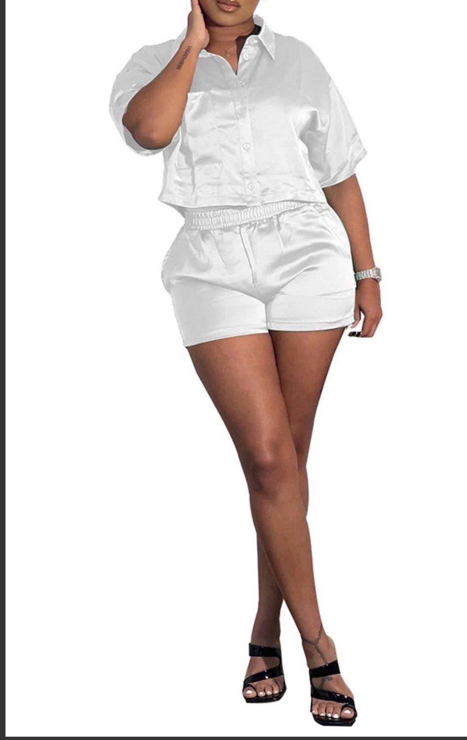 Satin Shorts Set