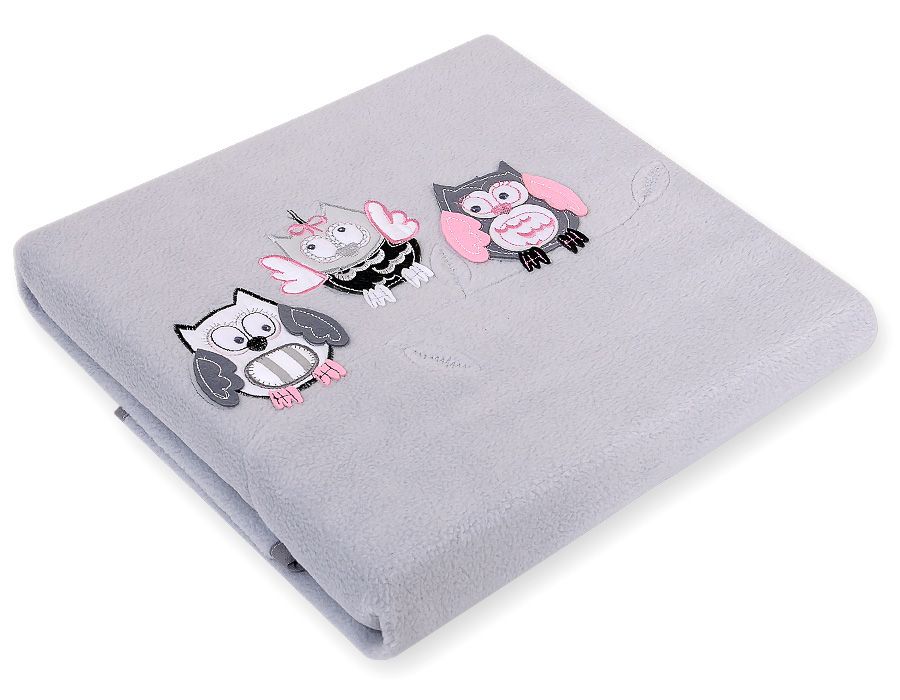 Fleece deken - Bigi Zibi &amp; Adele Uilen - grijs en roze