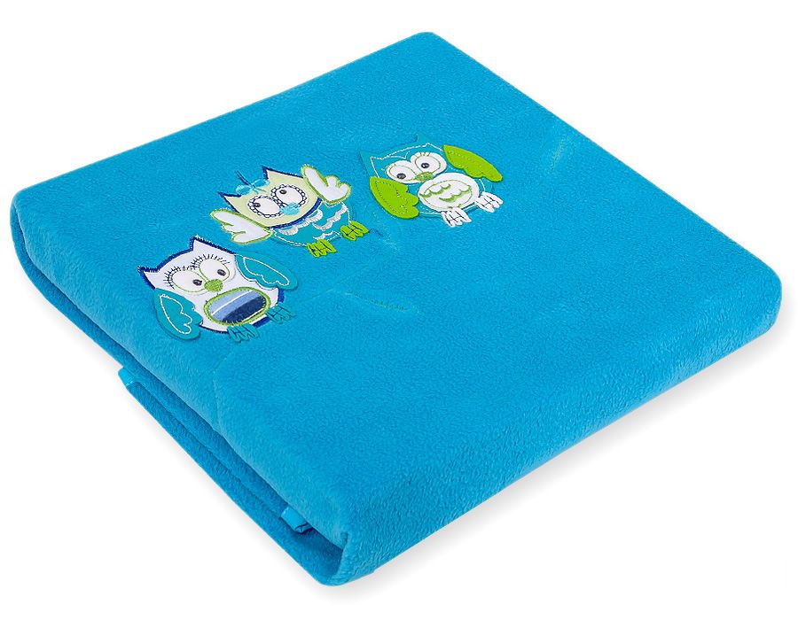 Fleece deken voor baby's - Bigi Zibi &amp; Adele Uilen - turquoise