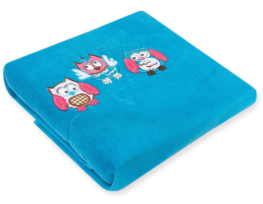 Fleece deken voor baby's - Bigi Zibi &amp; Adele Uilen - turquoise