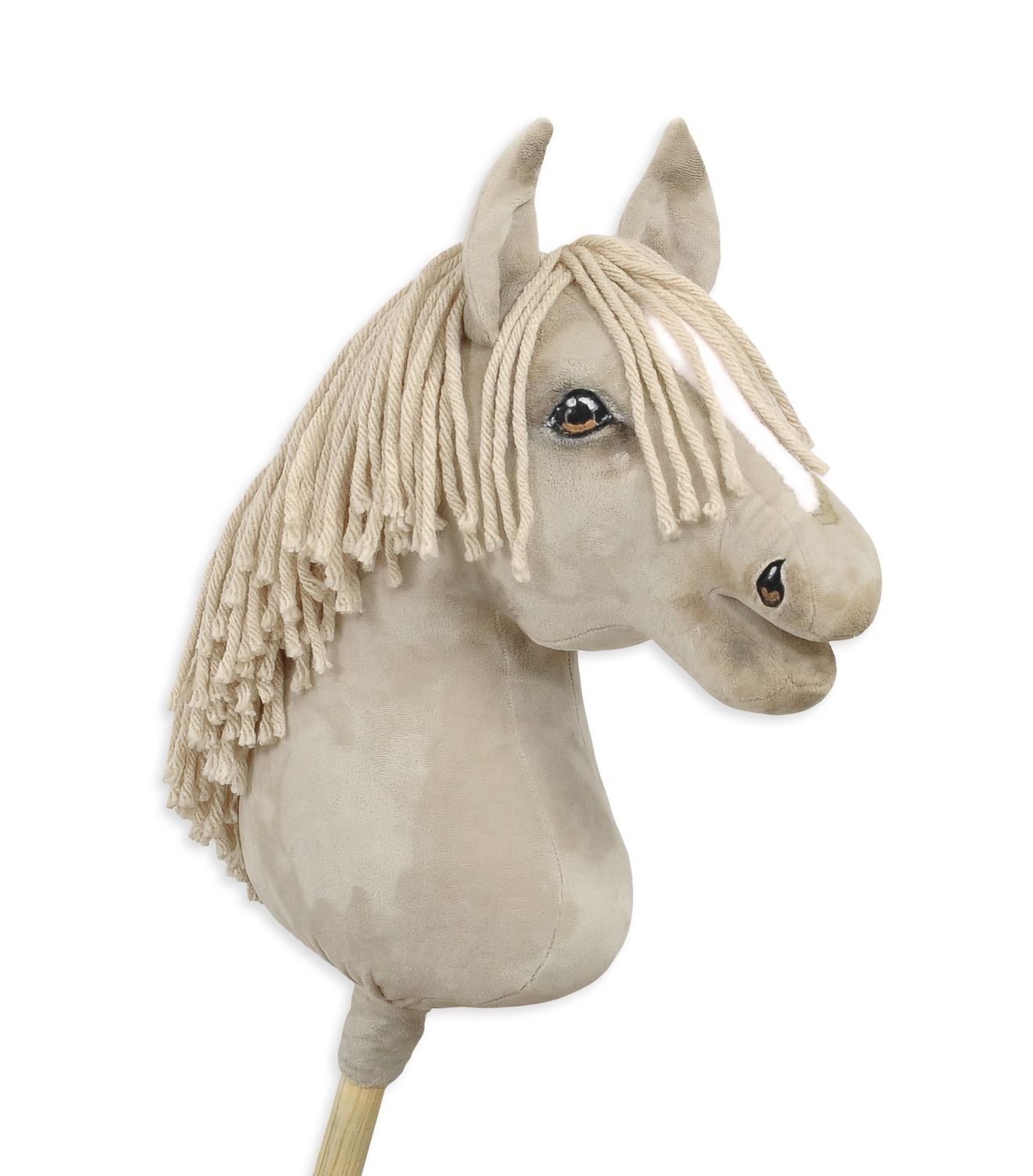 ​Super Hobby Horse – prachtig realistisch groot paard op een stokje- creme kleur