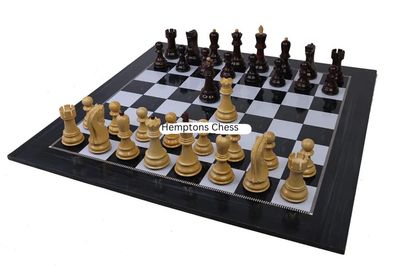 Wooden Laminated 19" Chess Board Game Set - Handcrafted with 3.75" Russian Wooden Chess Pieces
