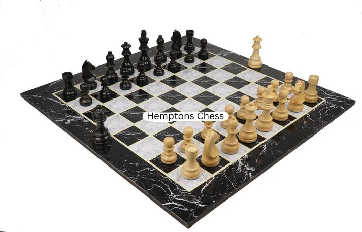 Wooden Laminated 19" Chess Board Game with 3.75" Staunton Style Wooden Chess Pieces