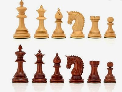 21” Luxury Budrosewood Chess Set with 4.25” Emperor Series Wooden Chess Pieces &amp; Leatherette Carry Box