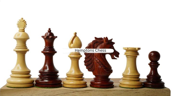 EMPEROR SERIES 4.25" WOODEN CHESS PIECES SET WITH 19" WOODEN LAMINATED CHESS BOARD-4.25" KING -2 EXTRA QUEENS