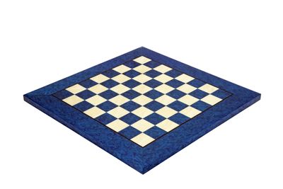 16.5 Inch Blue Erable and Elm Wood Luxury Chessboard