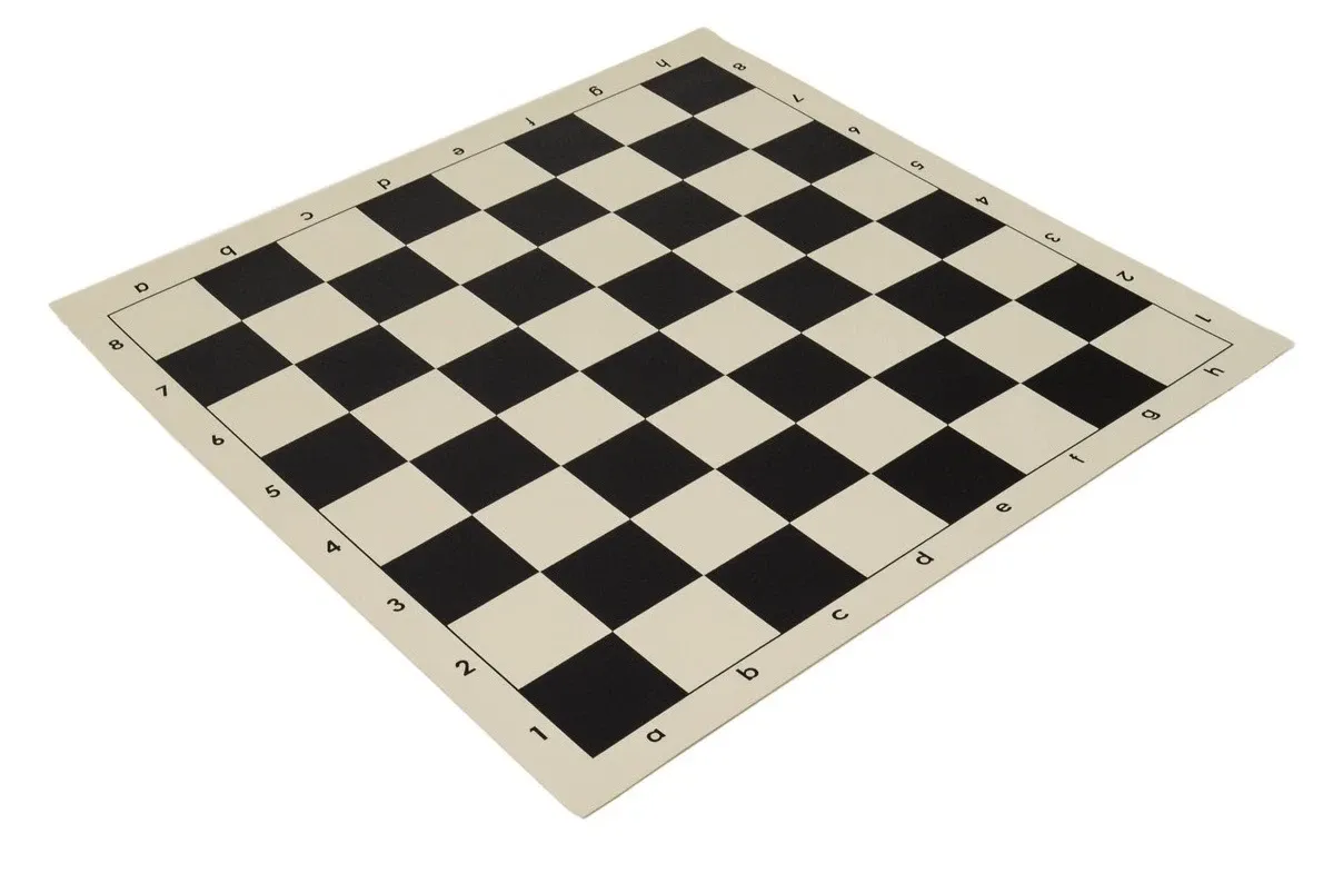Vinyl Rubber Rollup FIDE Tournament Standard Professional Chess Mat 20 x 20 Black