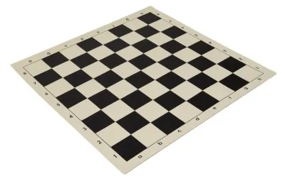 Vinyl Rubber Rollup FIDE Tournament Standard Professional Chess Mat 20 x 20 Black