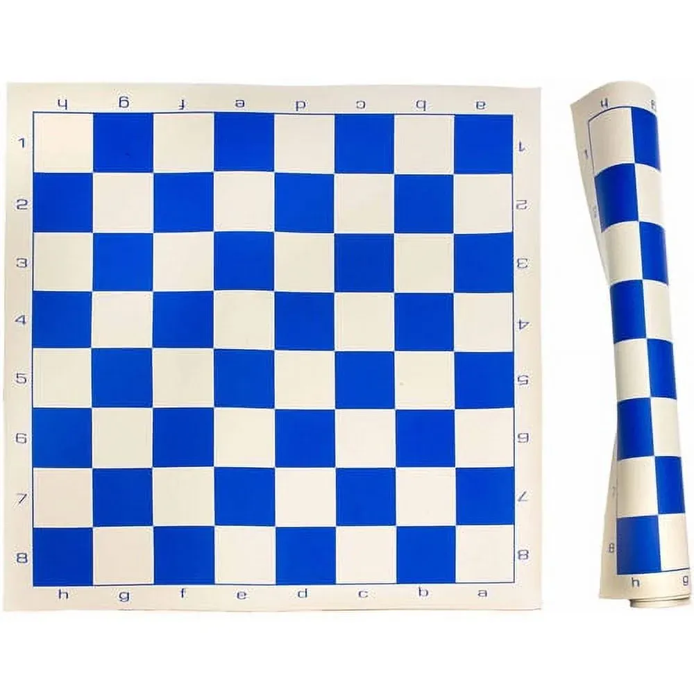 Vinyl Rubber Rollup FIDE Tournament Standard Professional Chess Mat 20 x 20 light blue