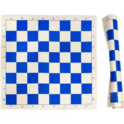 Vinyl Rubber Rollup FIDE Tournament Standard Professional Chess Mat 20 x 20 light blue