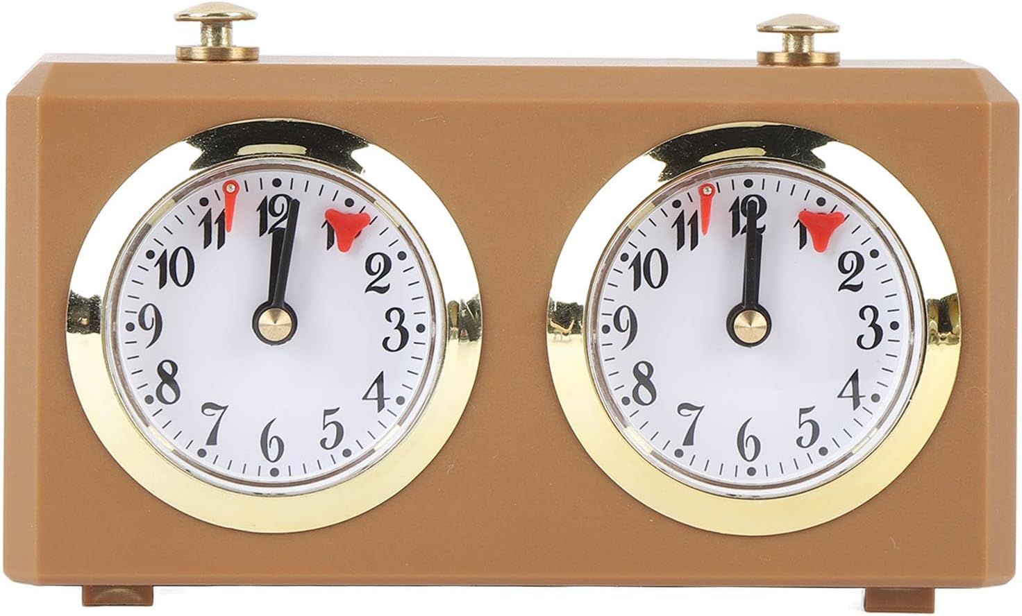 Mechanical Chess Clock Vintage Analog Chess Clock with Large Dials Wind Up Mechanism for Weiqi Competitions (Tan)