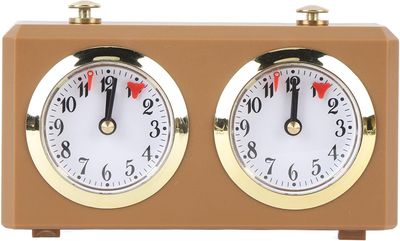 Mechanical Chess Clock Vintage Analog Chess Clock with Large Dials Wind Up Mechanism for Weiqi Competitions (Tan)