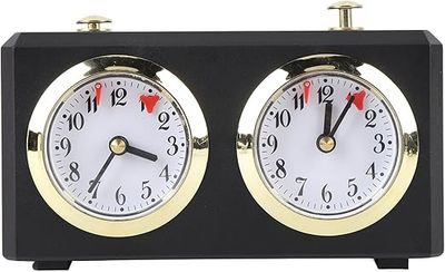 Mechanical Chess Clock Vintage Analog Chess Clock with Large Dials Wind Up Mechanism for Weiqi Competitions (Black)