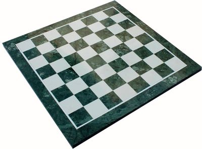 StonKraft - 15" x 15" Collectible Green Natural Stone &amp; Marble Chess Board