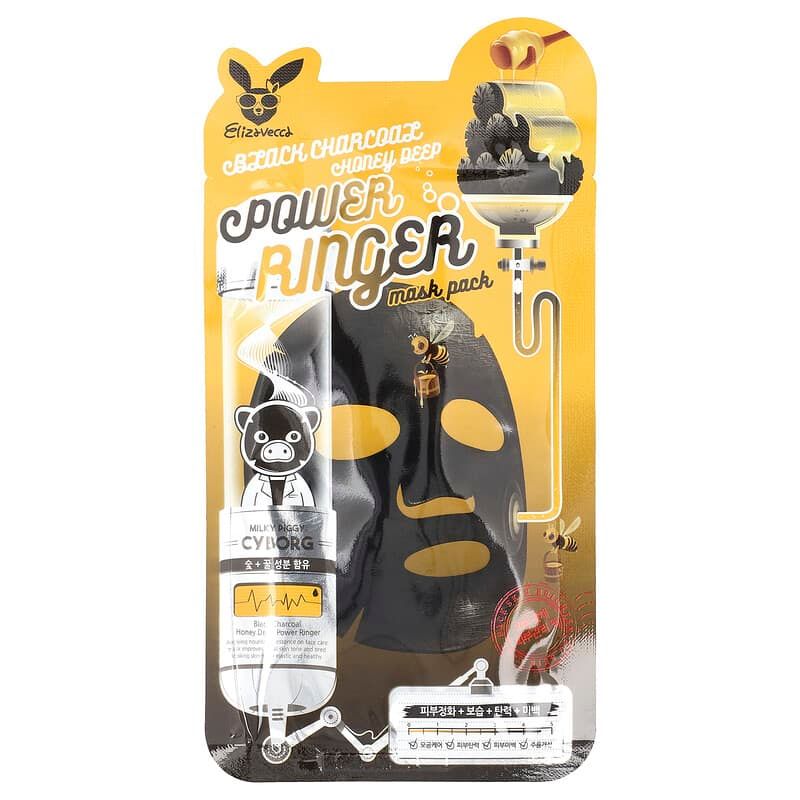 [Elizavecca] DEEP POWER RINGER MASK PACK, Type: BLACK CHARCOAL HONEY