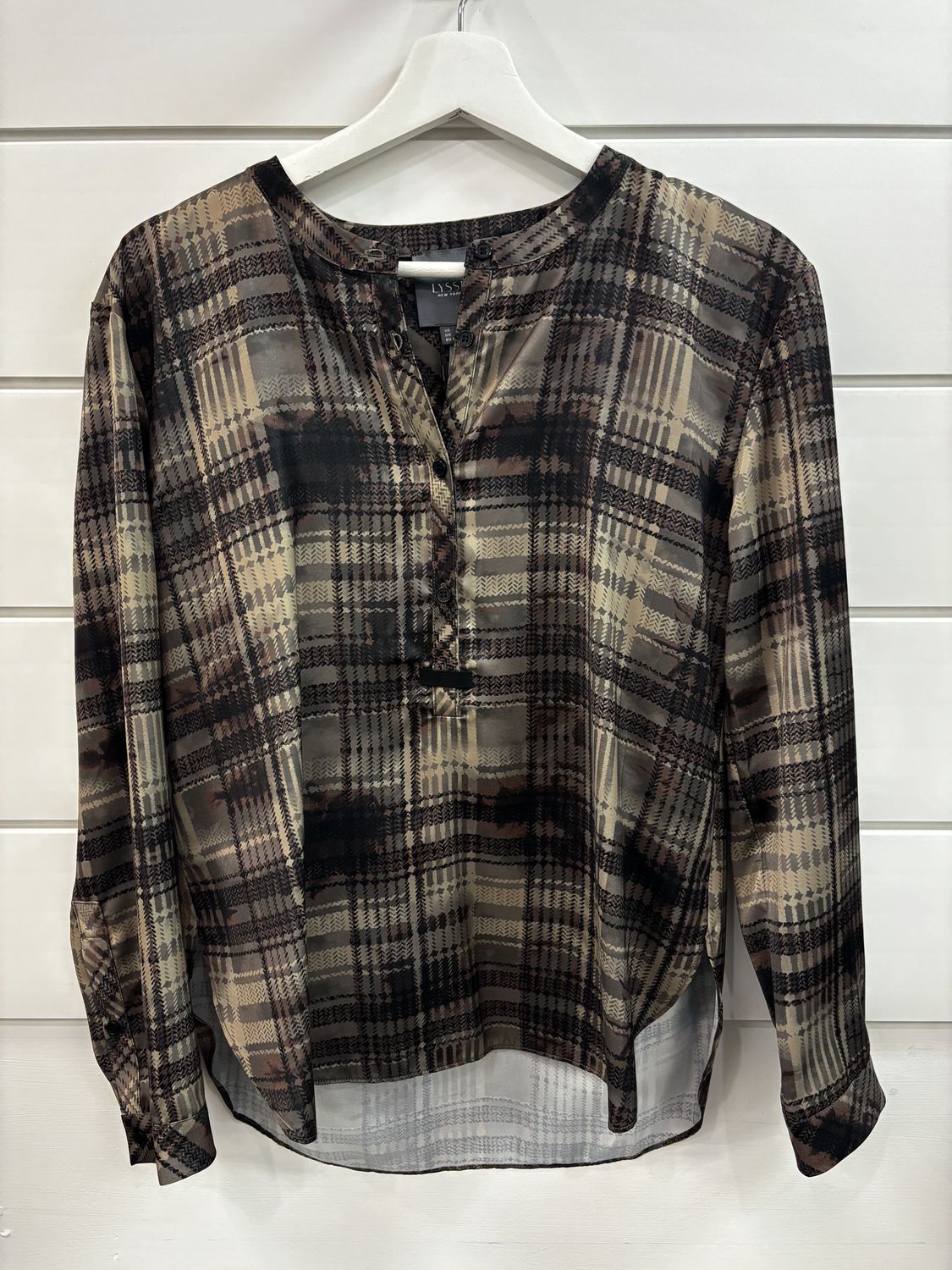 Erica Pullover Shirt - Hunter Plaid, Size: Small