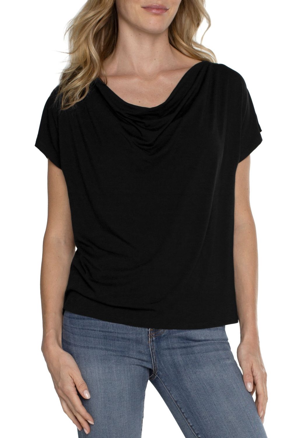 Black Dolman Short Sleeve Top, Size: Medium