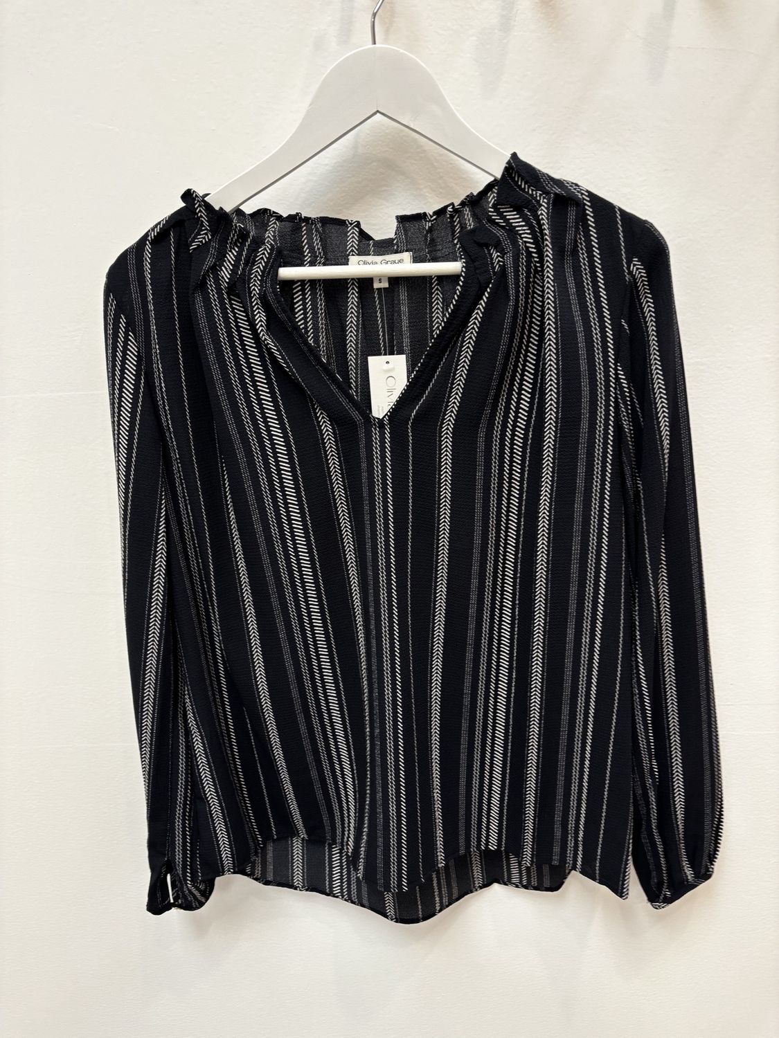 Black W White Stripe size Small