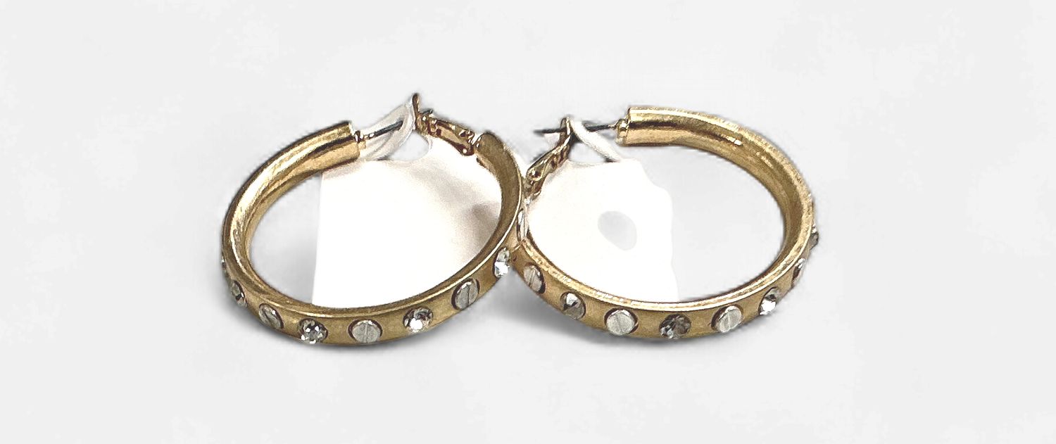 1618 Nailhead Hoop Earrings