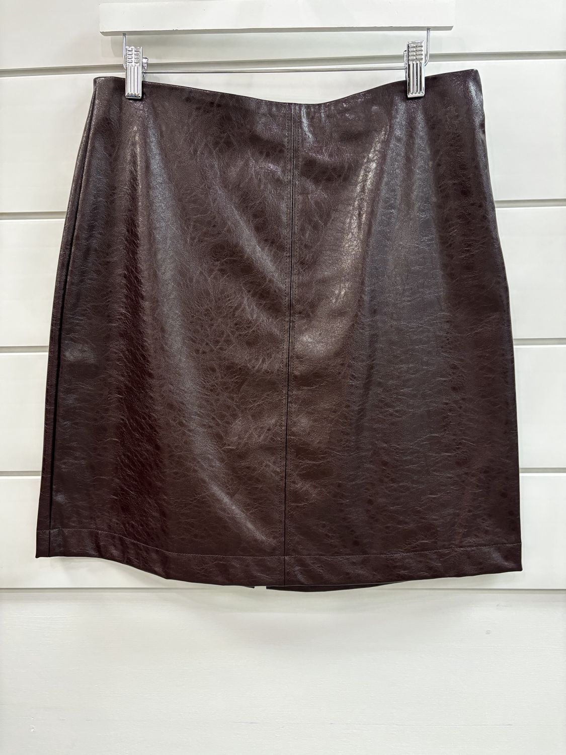 Chocolate Faux Leather Skirt