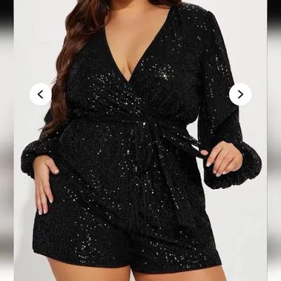 Black Sequins Romper