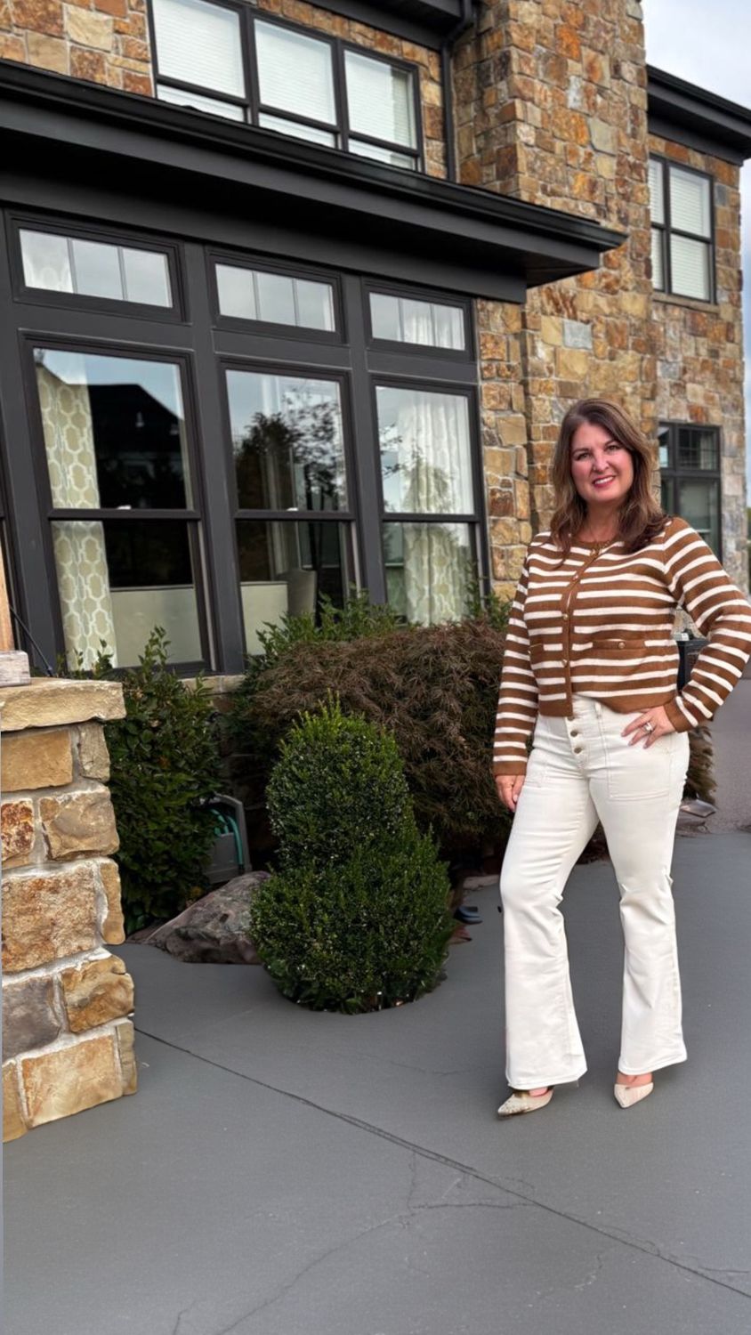 Brown Stripe Sweater, Size: Large