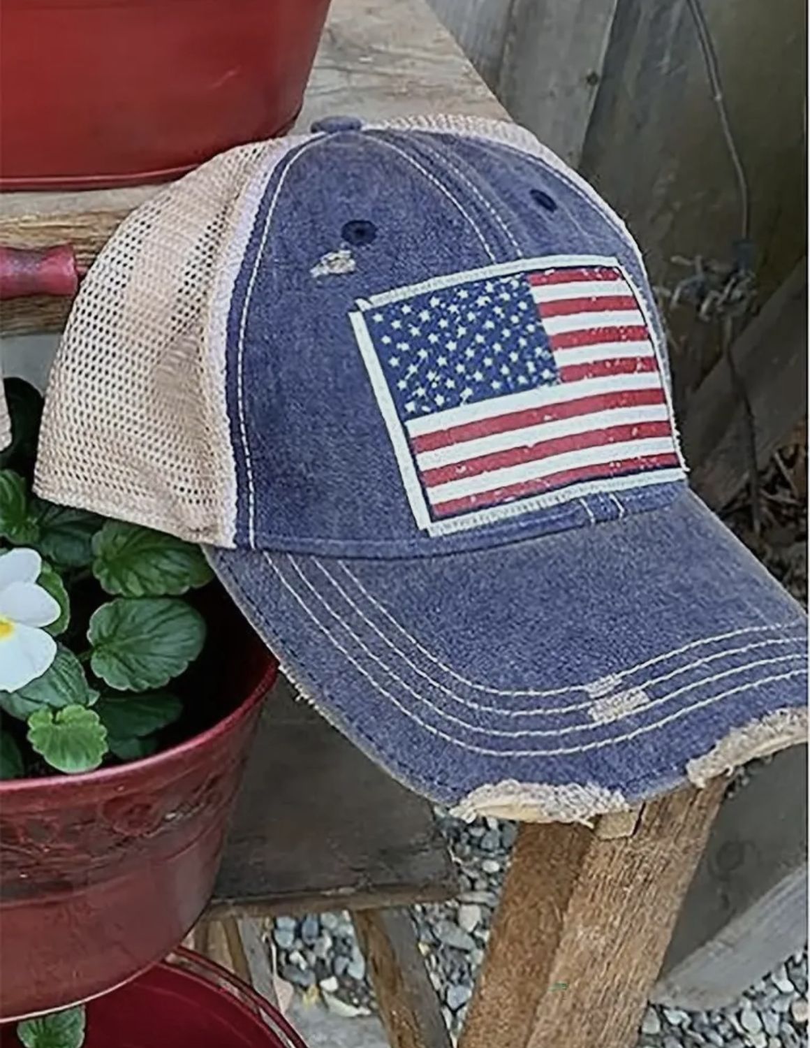 Distressed Baseball Hats, Colour: Flag