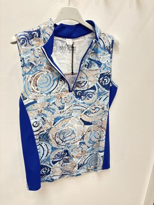 451  Blue Sleeveless Golf Top