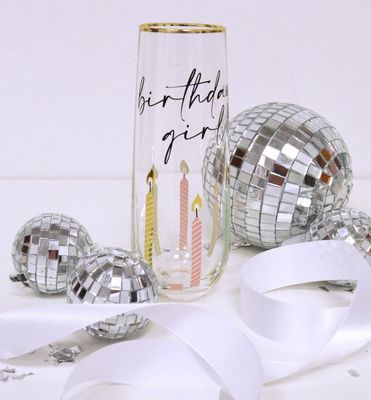 Birthday Girl Stemless Champagne Glass