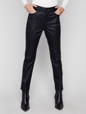 C5671 Coated Black Pants